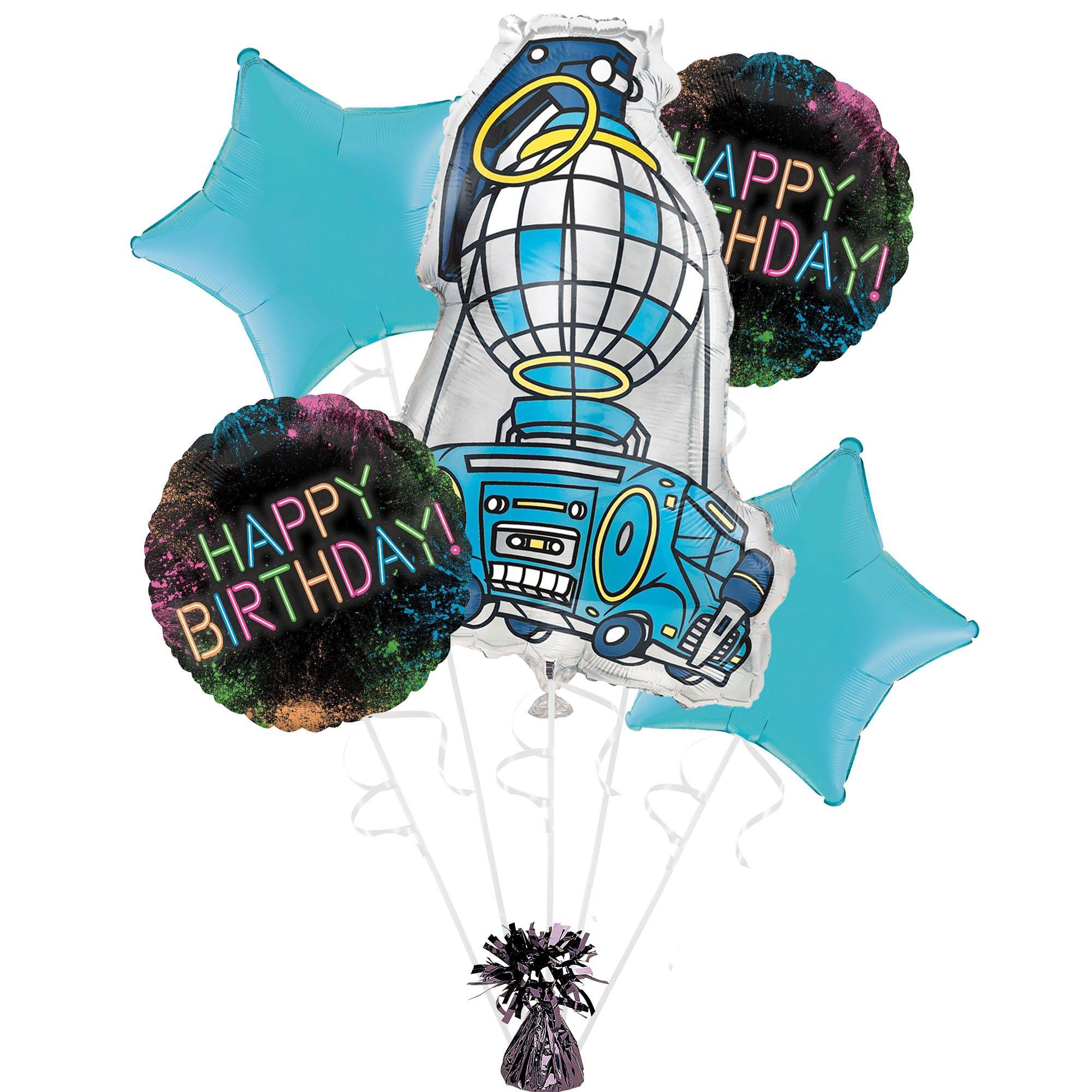 Fortnite Foil Balloon Bouquet with Balloon Weight